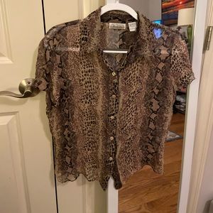 Animal print sheer top